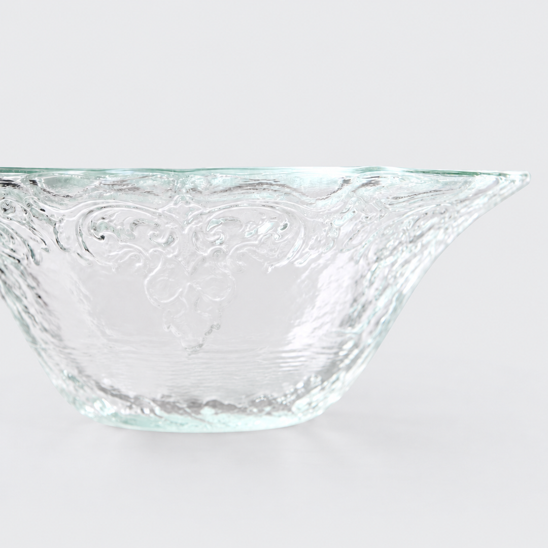 フィオーナ ガラスボウル15.5cm（品番2700462）の側面の装飾と縁のアップ