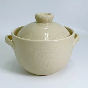 2702380 Lino（リノ）ごはん鍋 アイボリー 2合炊き 蓋を閉じた状態の全体